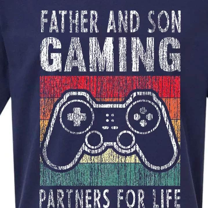 Father and Son Gaming Partners For Life Family Matching Sueded Cloud Jersey T-Shirt