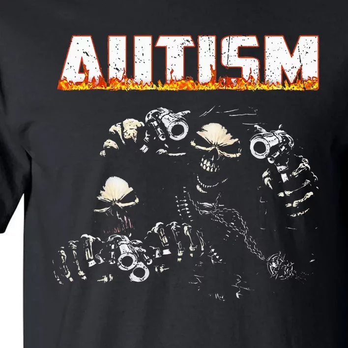 Funny Autism Skeleton Meme Halloween Costume Spooky Season Tall T-Shirt