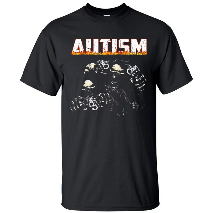 Funny Autism Skeleton Meme Halloween Costume Spooky Season Tall T-Shirt