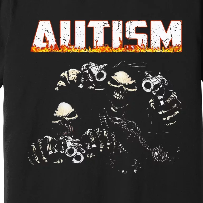 Funny Autism Skeleton Meme Halloween Costume Spooky Season Premium T-Shirt