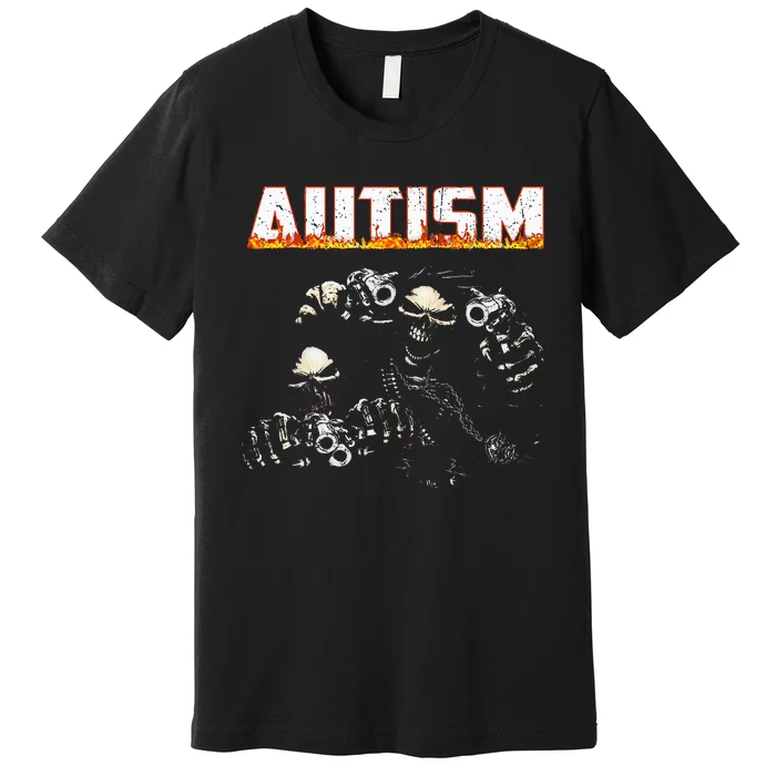 Funny Autism Skeleton Meme Halloween Costume Spooky Season Premium T-Shirt