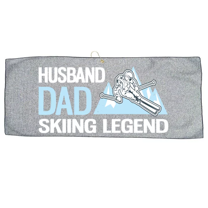 Funny Alpine Skiing Husband Dad Skiing Legend Gift Large Microfiber Waffle Golf Towel