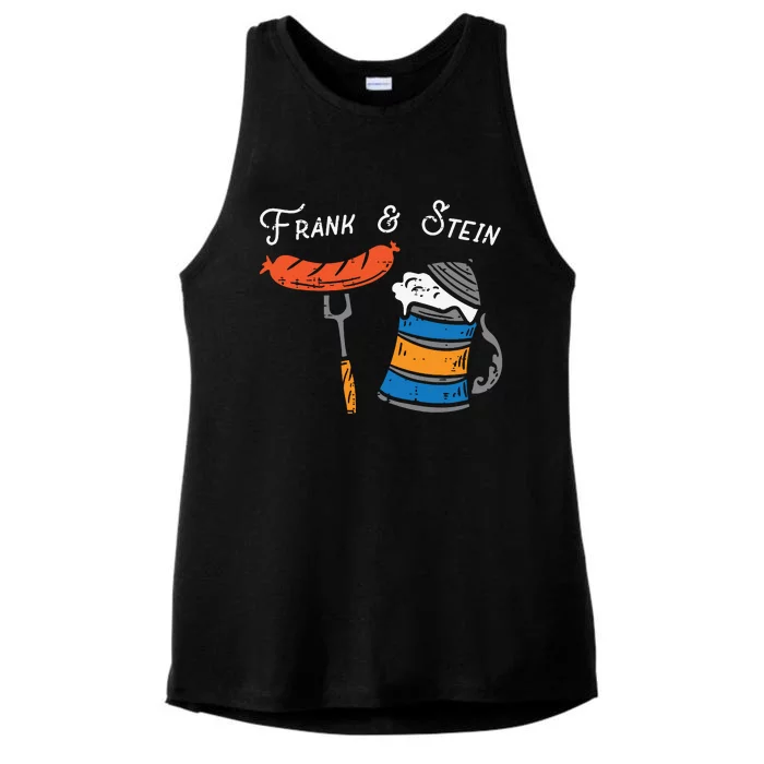 Frank And Stein Funny German Bavarian Oktoberfest Ladies Tri-Blend Wicking Tank