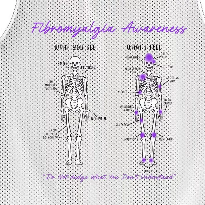 Fibromyalgia Awareness Skeleton People With Fibromyalgia Mesh Reversible Basketball Jersey Tank