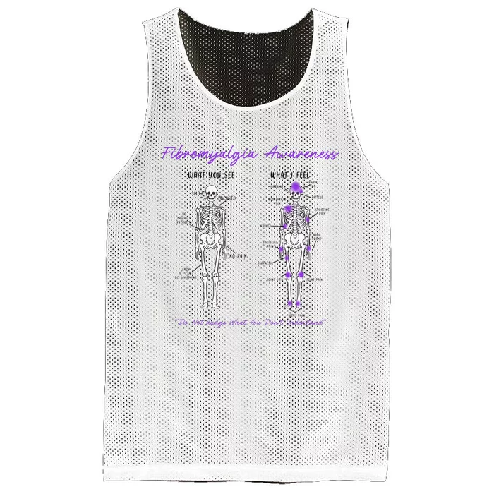 Fibromyalgia Awareness Skeleton People With Fibromyalgia Mesh Reversible Basketball Jersey Tank