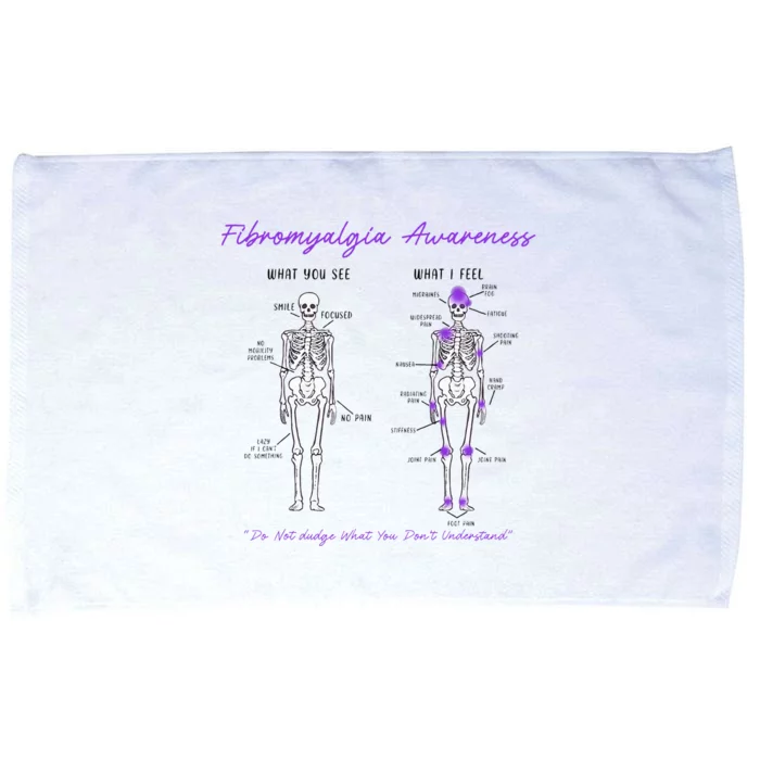 Fibromyalgia Awareness Skeleton People With Fibromyalgia Microfiber Hand Towel