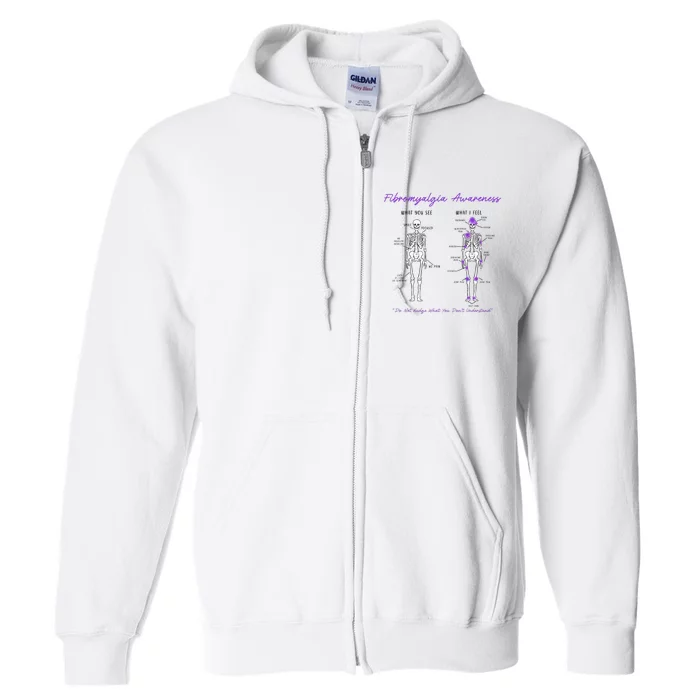 Fibromyalgia Awareness Skeleton People With Fibromyalgia Full Zip Hoodie