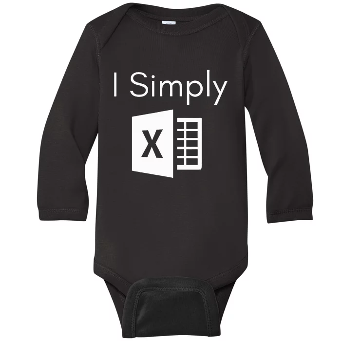 Funny Accountant Spreadsheet I Simply Excel Green Baby Long Sleeve Bodysuit