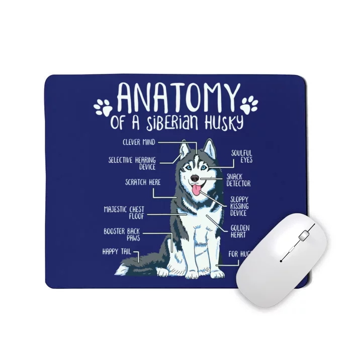 Funny Anatomy Siberian Husky Dog Lover Mousepad