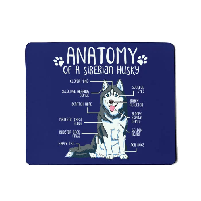 Funny Anatomy Siberian Husky Dog Lover Mousepad