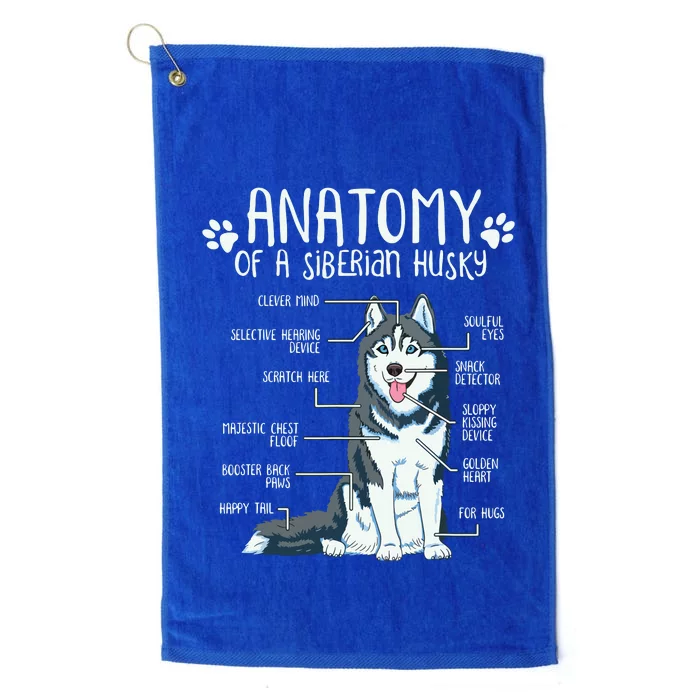 Funny Anatomy Siberian Husky Dog Lover Platinum Collection Golf Towel