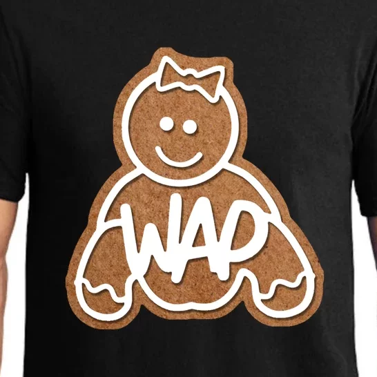 Funny Adult Sex Joke Wap Naughty Gingerbread Christmas Holiday Matching Couple Pajama Set