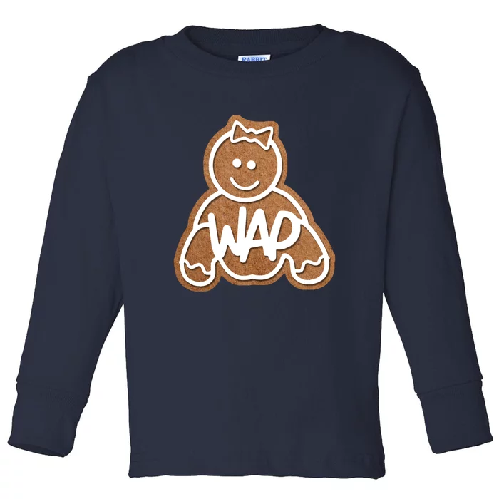 Funny Adult Sex Joke Wap Naughty Gingerbread Christmas Holiday Matching Couple Toddler Long Sleeve Shirt