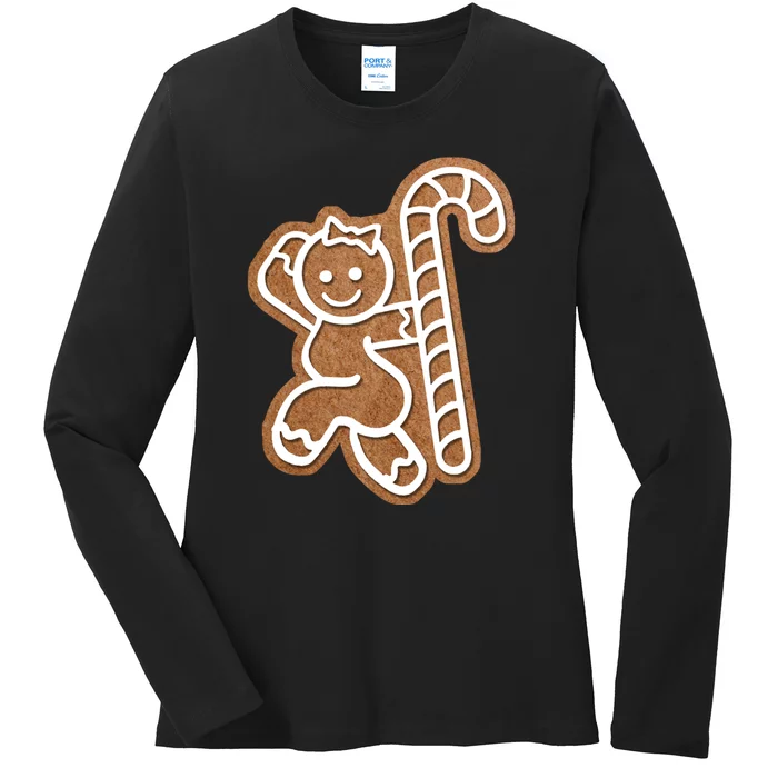 Funny Adult Sex Joke Naughty Gingerbread Christmas Holiday Matching Couple Ladies Long Sleeve Shirt