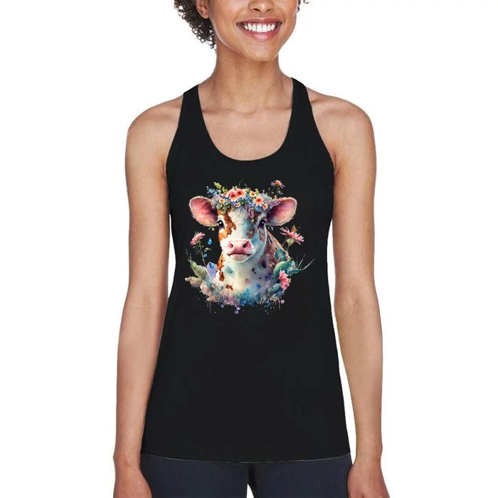 Funny A Sweet Cow 1 Women's Racerback Tank