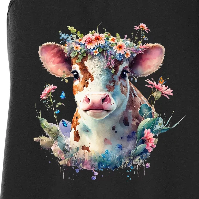 Funny A Sweet Cow 1 Women's Racerback Tank