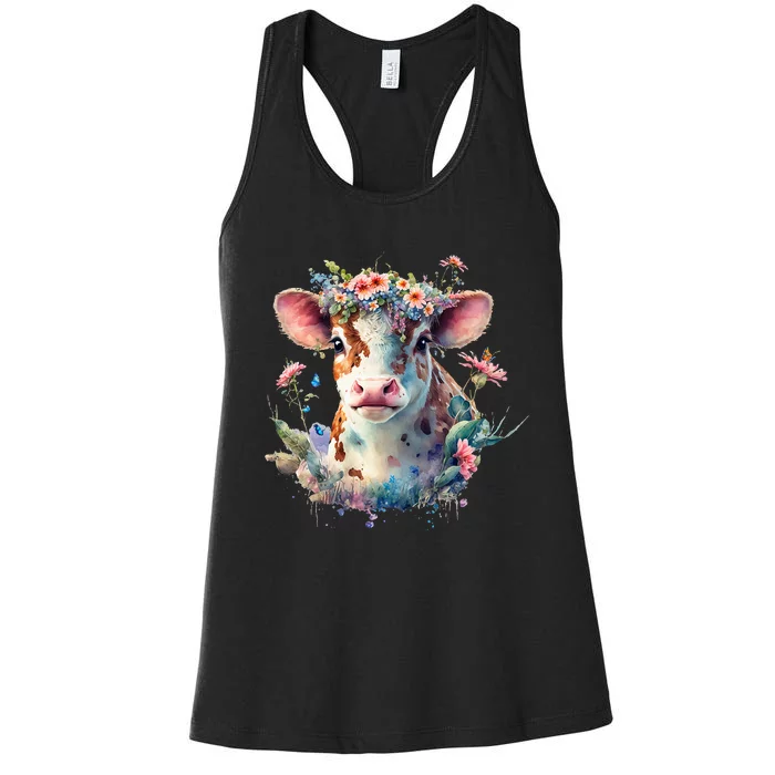 Funny A Sweet Cow 1 Women's Racerback Tank