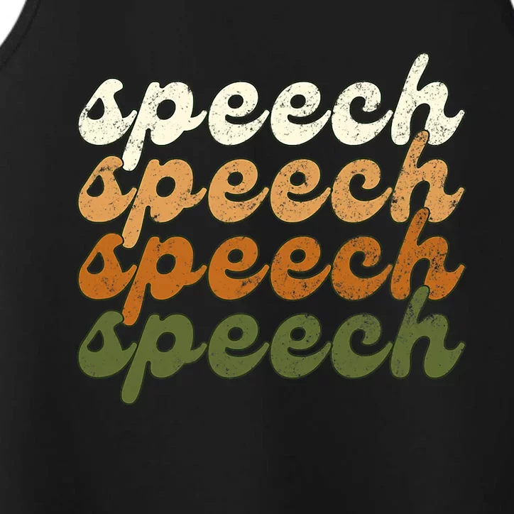 Fall & Autumn Speech Therapy Slp Therapist Retro Distressed Performance Tank