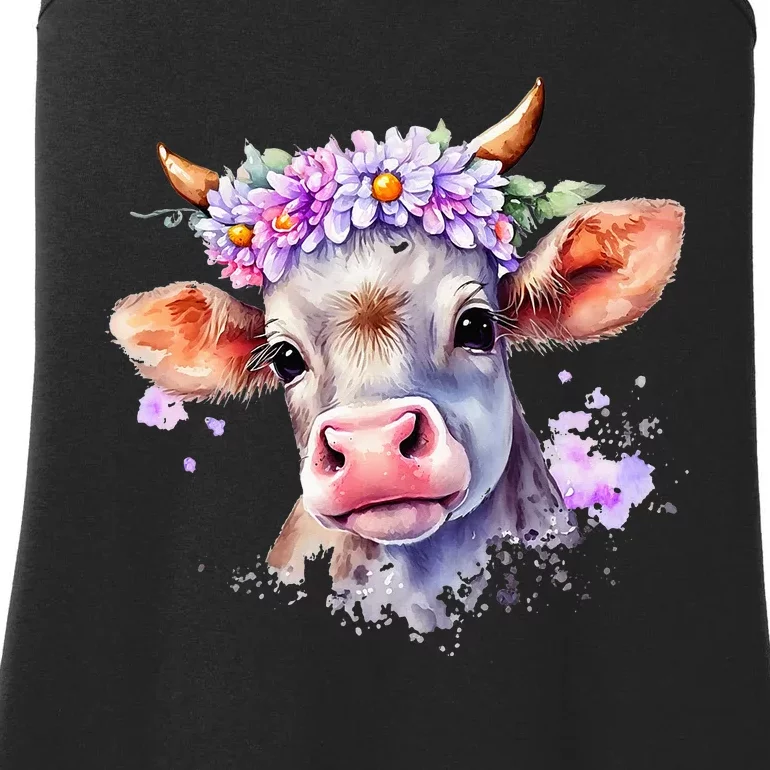 Funny A Sweet Cow Ladies Essential Tank