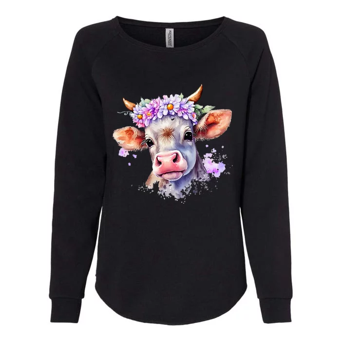 Funny A Sweet Cow Womens California Wash Sweatshirt