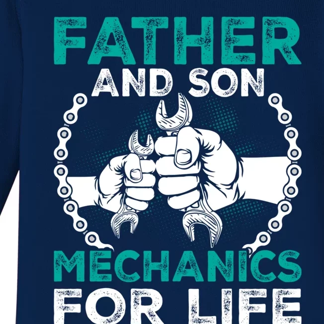 Father And Son Mechanics For Life Gift Baby Long Sleeve Bodysuit