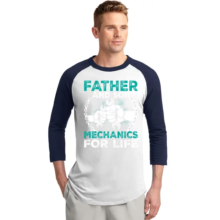 Father And Son Mechanics For Life Gift Baseball Sleeve Shirt