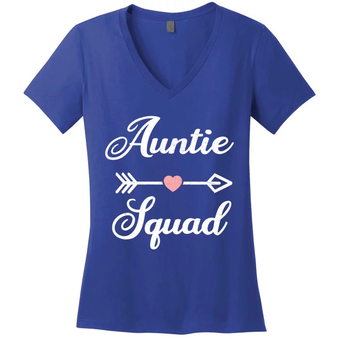 Funny Auntie Squad Tee Mom Niece Nephew For Mothers Day Gift Women's V-Neck T-Shirt