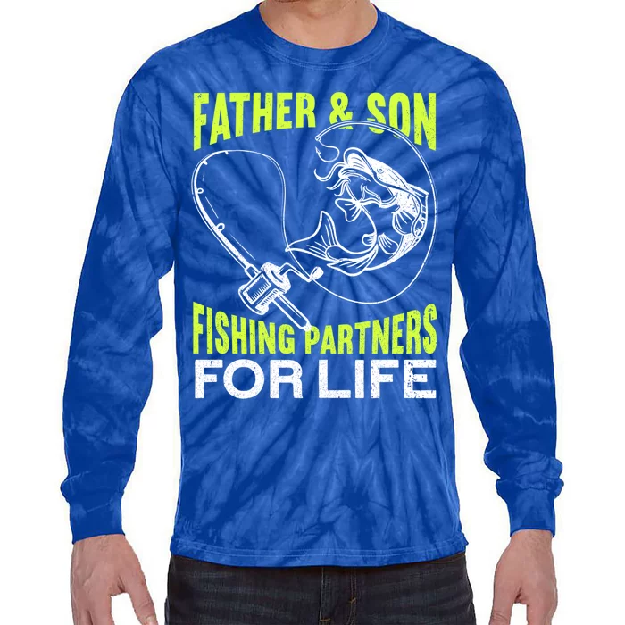 Father And Son Fishing Partners For Life Fishing Fathers Day Gift Tie-Dye Long Sleeve Shirt