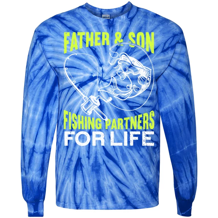 Father And Son Fishing Partners For Life Fishing Fathers Day Gift Tie-Dye Long Sleeve Shirt