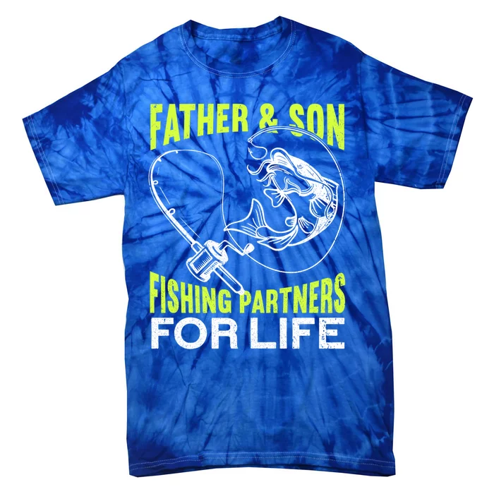 Father And Son Fishing Partners For Life Fishing Fathers Day Gift Tie-Dye T-Shirt