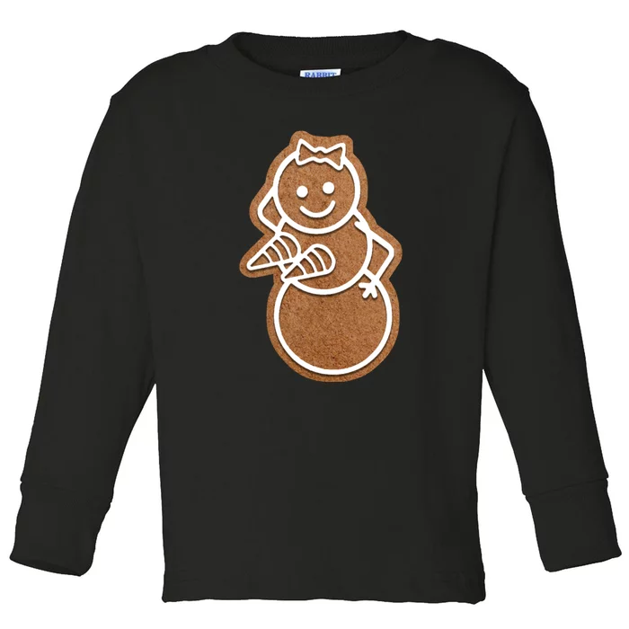 Funny Adult Sex Joke Naughty Gingerbread Boobs Christmas Holiday Matching Couple Toddler Long Sleeve Shirt