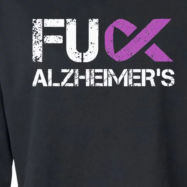 Funny Alzheimer Support Desease Awareness Cropped Pullover Crew