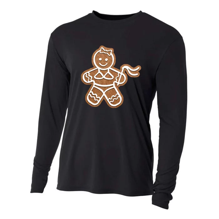 Funny Adult Sex Joke Naughty Gingerbread Christmas Holiday Matching Couple Cooling Performance Long Sleeve Crew