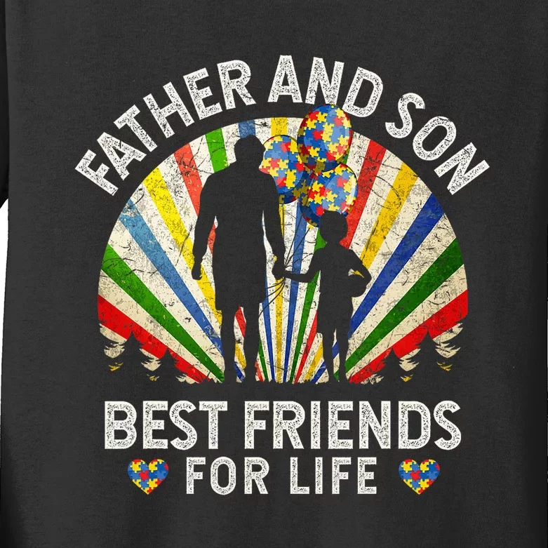 Father And Son Best Friends For Life Autism Awareness Kids Long Sleeve Shirt