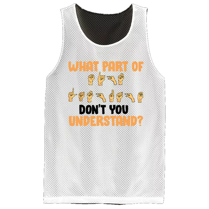 Funny American Sign Language Gift For Men Women Deaf Mute Mesh Reversible Basketball Jersey Tank