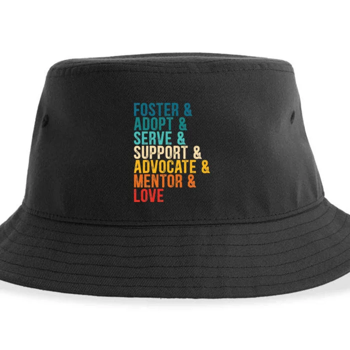 Foster Adopt Serve Support Advocate Mentor Love Adoption Sustainable Bucket Hat