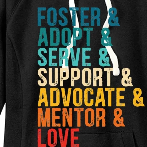 Foster Adopt Serve Support Advocate Mentor Love Adoption Women's Fleece Hoodie