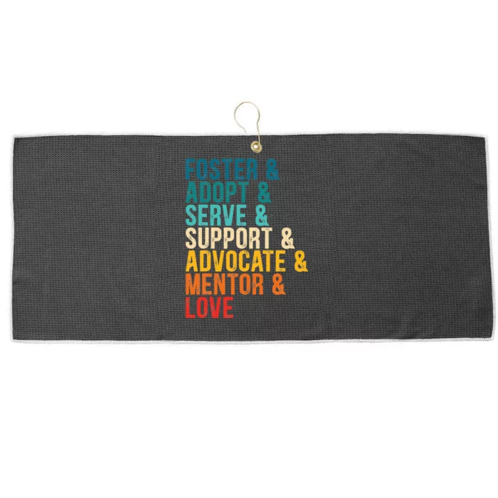 Foster Adopt Serve Support Advocate Mentor Love Adoption Large Microfiber Waffle Golf Towel