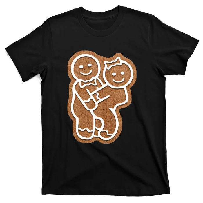 Funny Adult Sex Joke Naughty Gingerbread Make Love Christmas Matching Couple T-Shirt