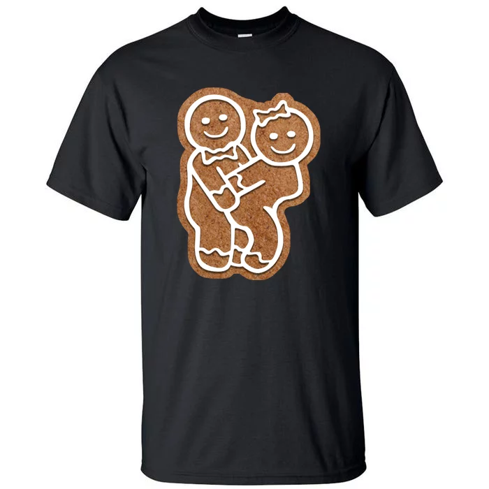 Funny Adult Sex Joke Naughty Gingerbread Make Love Christmas Matching Couple Tall T-Shirt