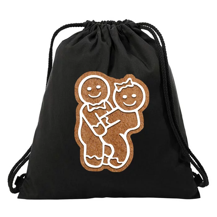 Funny Adult Sex Joke Naughty Gingerbread Make Love Christmas Matching Couple Drawstring Bag