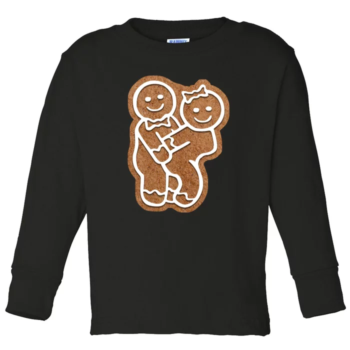 Funny Adult Sex Joke Naughty Gingerbread Make Love Christmas Matching Couple Toddler Long Sleeve Shirt