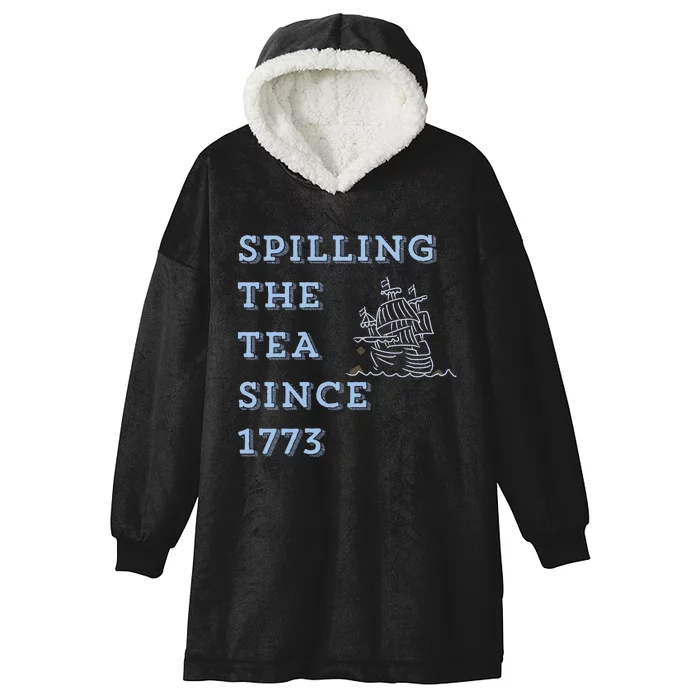 Funny America Spill The Tea Hooded Wearable Blanket