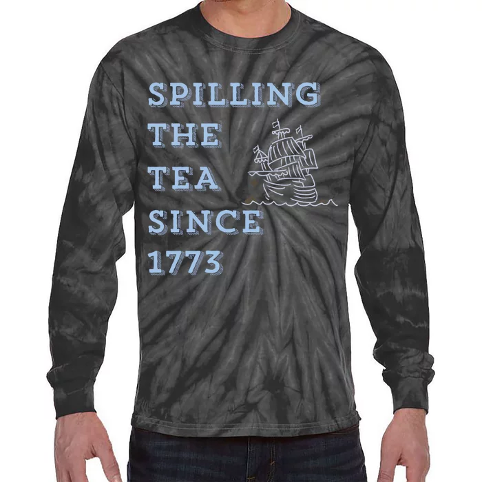 Funny America Spill The Tea Tie-Dye Long Sleeve Shirt