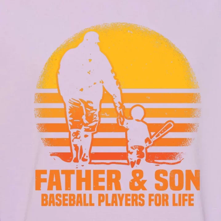 Father And Son Baseball Matching Dad Son Gift Garment-Dyed Sweatshirt