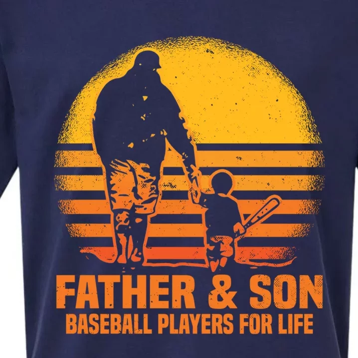 Father And Son Baseball Matching Dad Son Gift Sueded Cloud Jersey T-Shirt