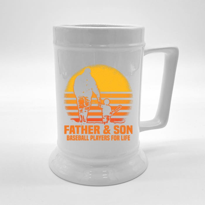 Father And Son Baseball Matching Dad Son Gift Front & Back Beer Stein