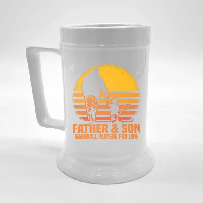 Father And Son Baseball Matching Dad Son Gift Front & Back Beer Stein