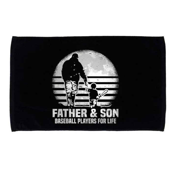 Father And Son Baseball Matching Dad Son Gift Microfiber Hand Towel