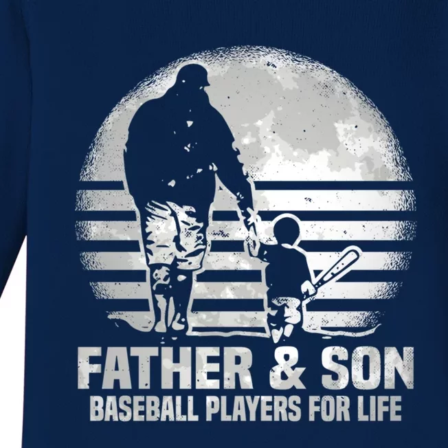 Father And Son Baseball Matching Dad Son Gift Baby Long Sleeve Bodysuit